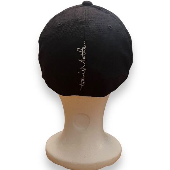 Travis Mathew Baseball Cap Black White FlexFit Mens Sz L XL Yupoong - Picture 2 of 7